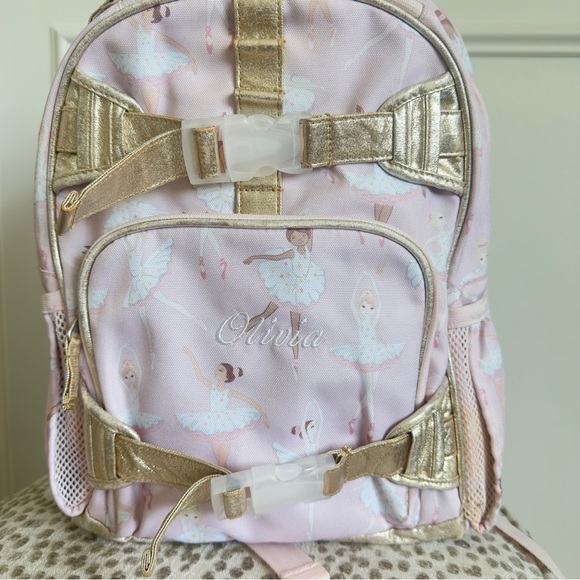 Pottery Barn Kids Mackenzie Blush Olivia Personalized Ballerina Backpack - Picture 2 of 8